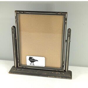 1920s Art Deco 8x10" grey wooden picture frame, Antique tilting frame